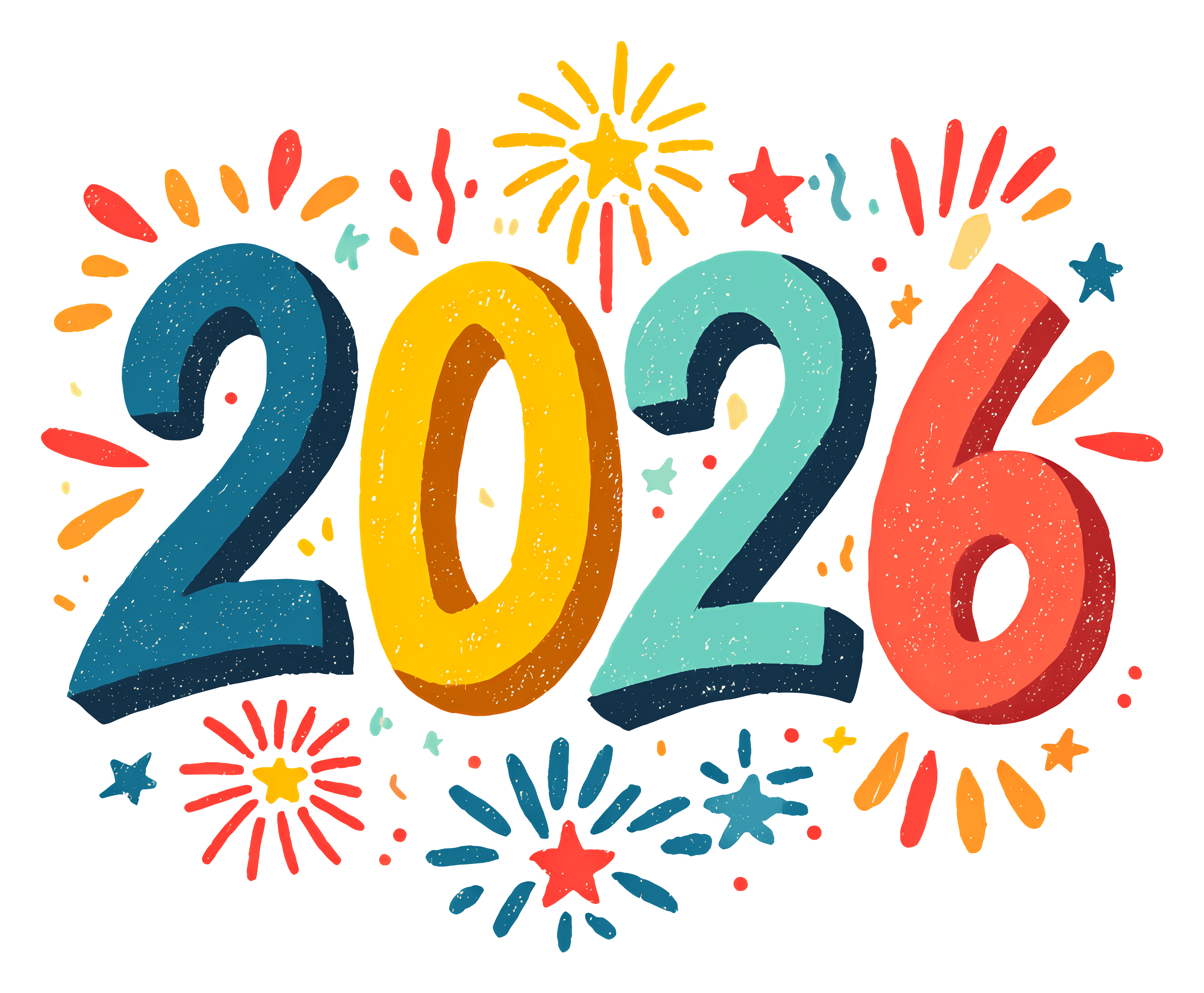 2026 with fireworks Transparent PNG | Pngstation