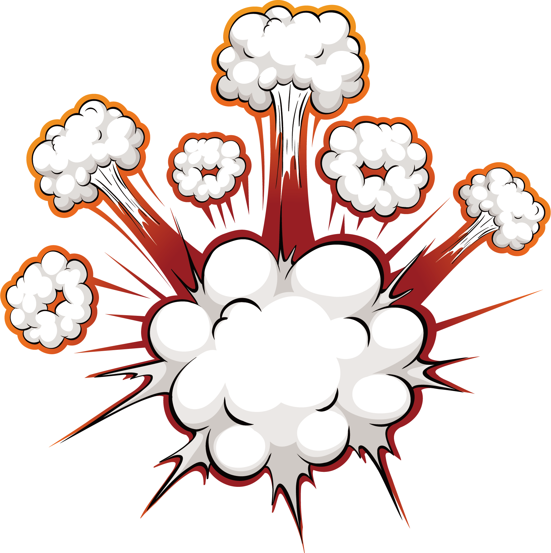 Comic Pop Art Comics Explosion Speech balloon Bomb blast effect cloud illustration white effect comi