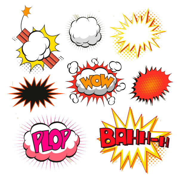 Comic Boom Comics Speech balloon Illustration Explosion bubble text superhero comic Book Boom Burst