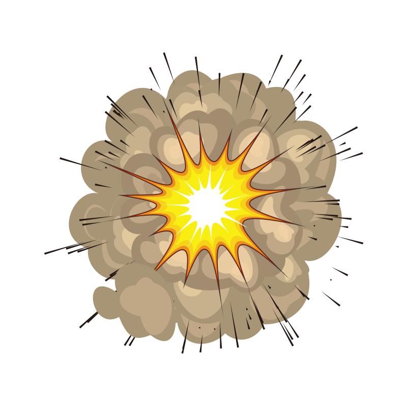 Comic Boom Detonation Gasoline Bomb Dynamite Explosions Creative comics speech Balloon explosion Boo