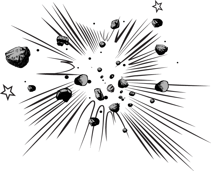 Comic Pow Graffiti Explosion Cartoon stone floating material cartoon Character floating comics Actio