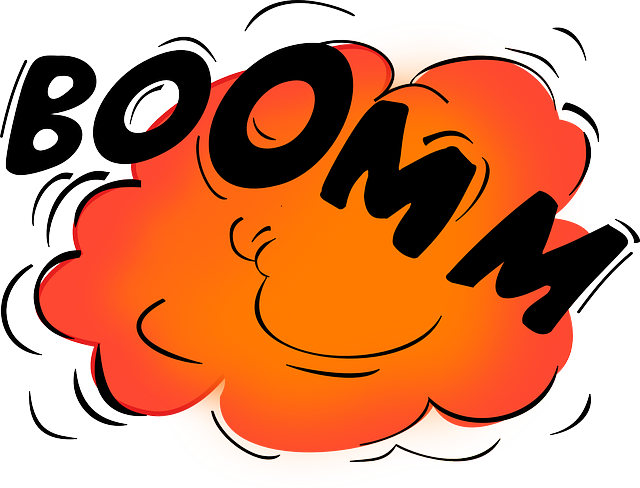 Comic Impact Nuclear explosion Bomb pop art comic food orange computer Cartoon Explosion Style Trans