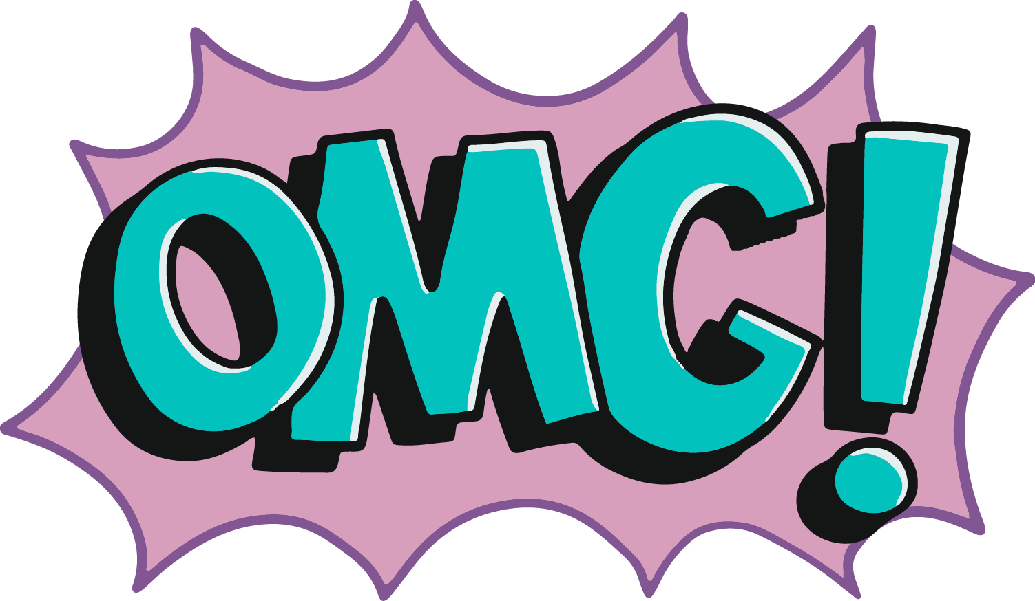 Comic Blast OMG! sticker Comics Speech balloon Comic book Cartoon Explosion cloud elements Dialog pu