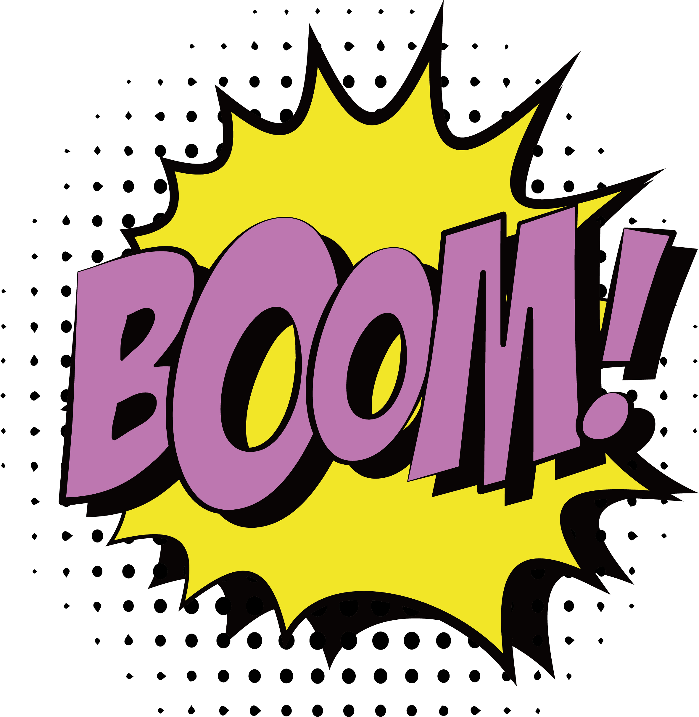 Comic Superhero pink boom Rose purple explosion stickers comics superhero text Power Impact Effect T