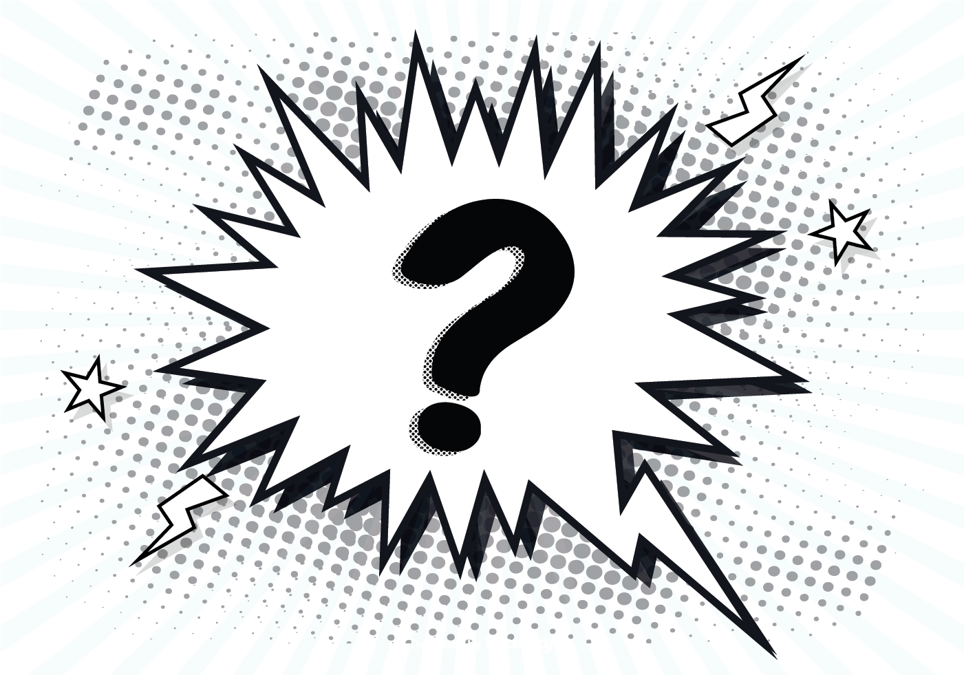 Comic Pop Art question mark template Question mark Speech balloon Explosion question mark comics tex