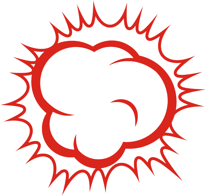 Comic Pow red clouds comics creative explosion red Action Impact Effect Transparent PNG