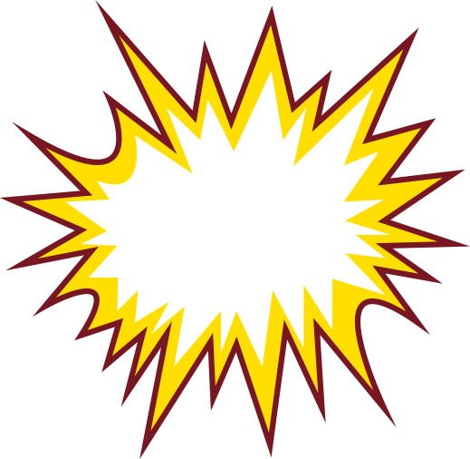 Comic Explosion white and yellow illustration explosion Cartoon fashion cartoon Character comics fas