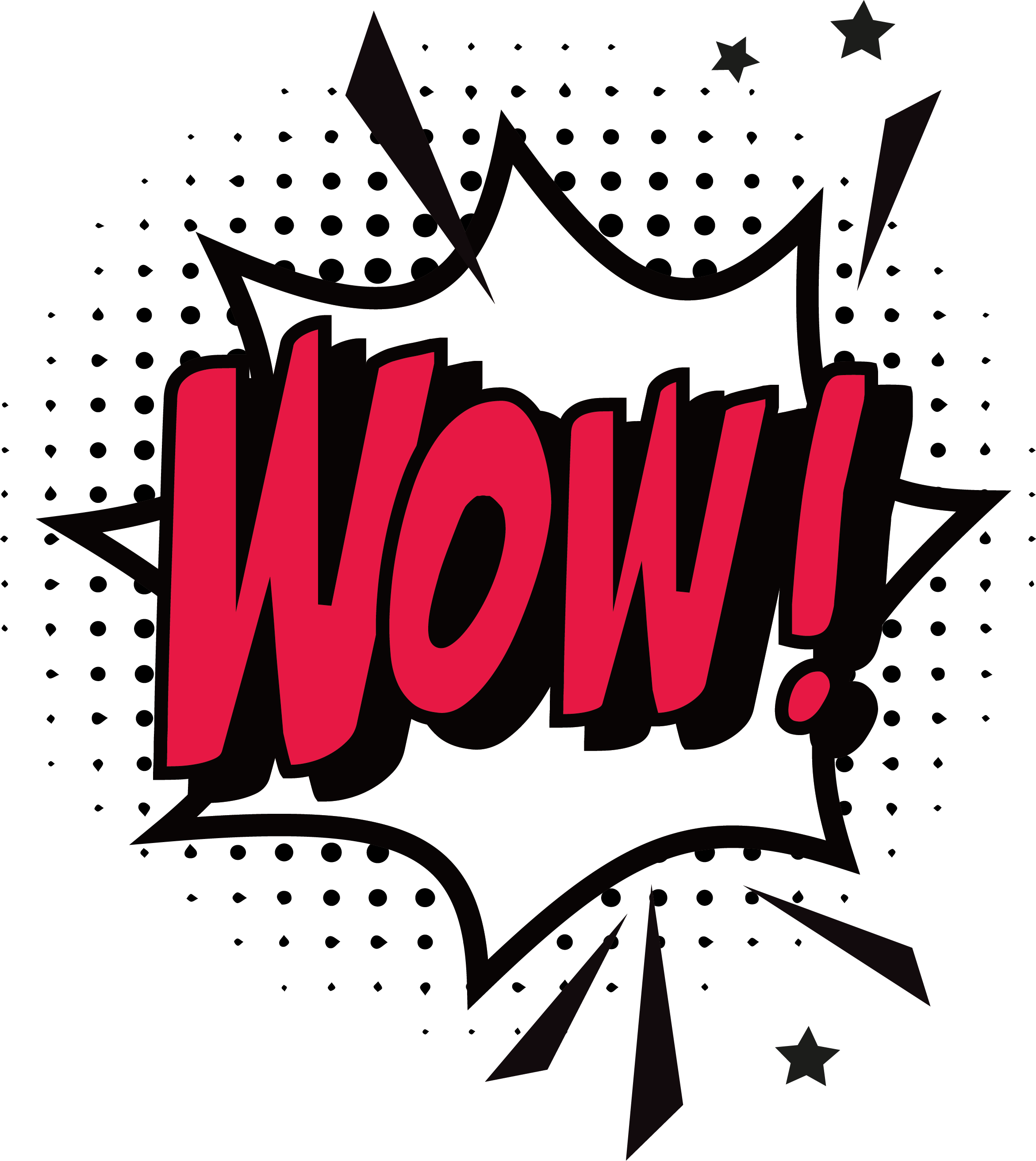 Comic Pow Wow! illustration Comics Comic book Speech balloon Euclidean Red surprise explosive sticke