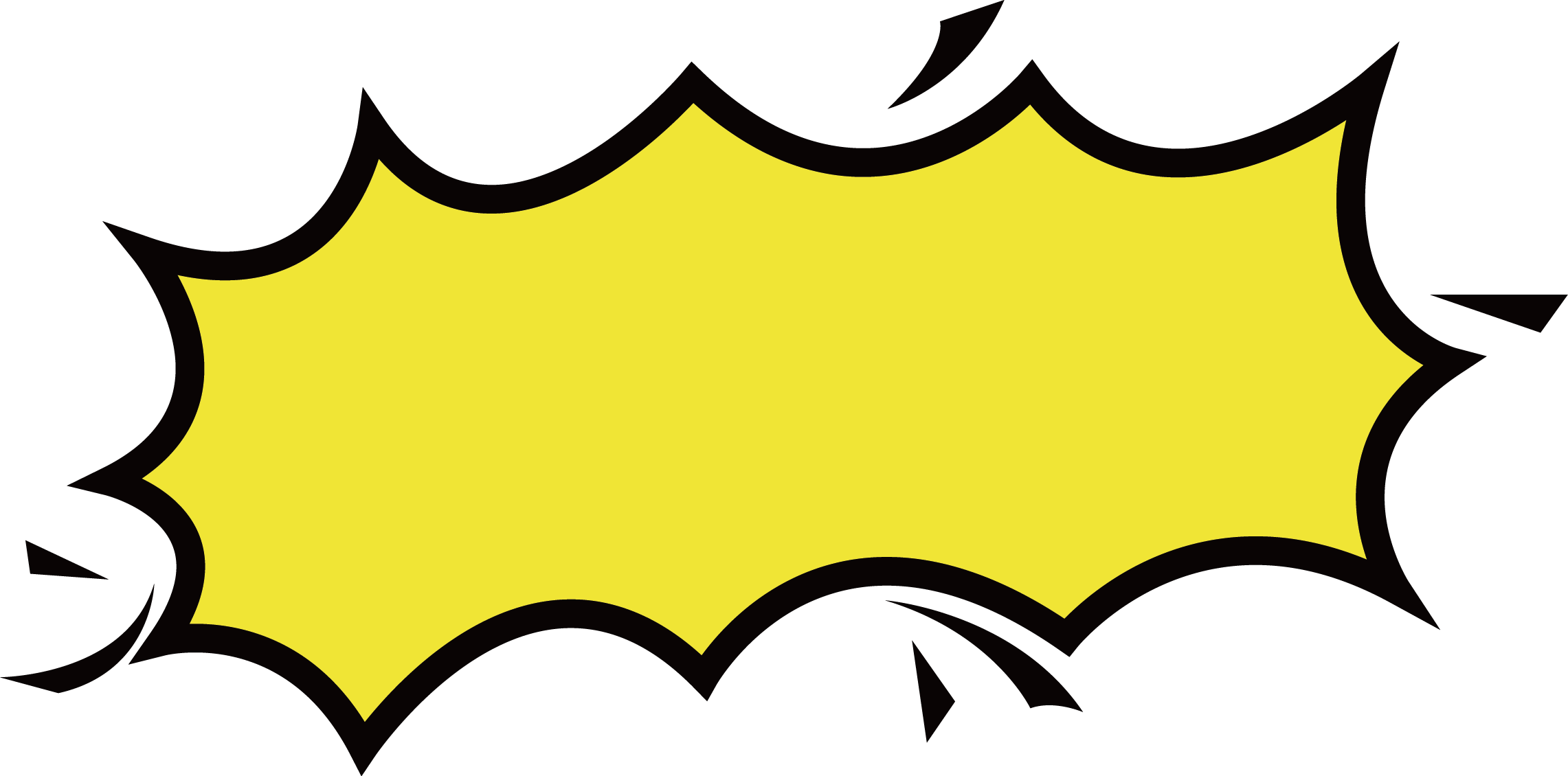 Comic Impact Yellow and black comic panel illustration Explosion Icon Dialog cloud explosion white t