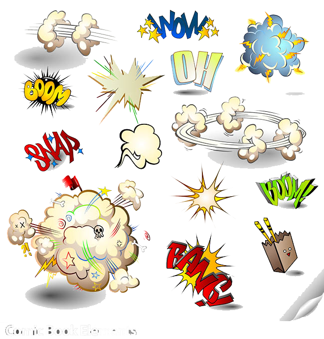 Comic Impact Comic book Comics Cartoon Illustration Explosion element text speech Balloon happy Birt