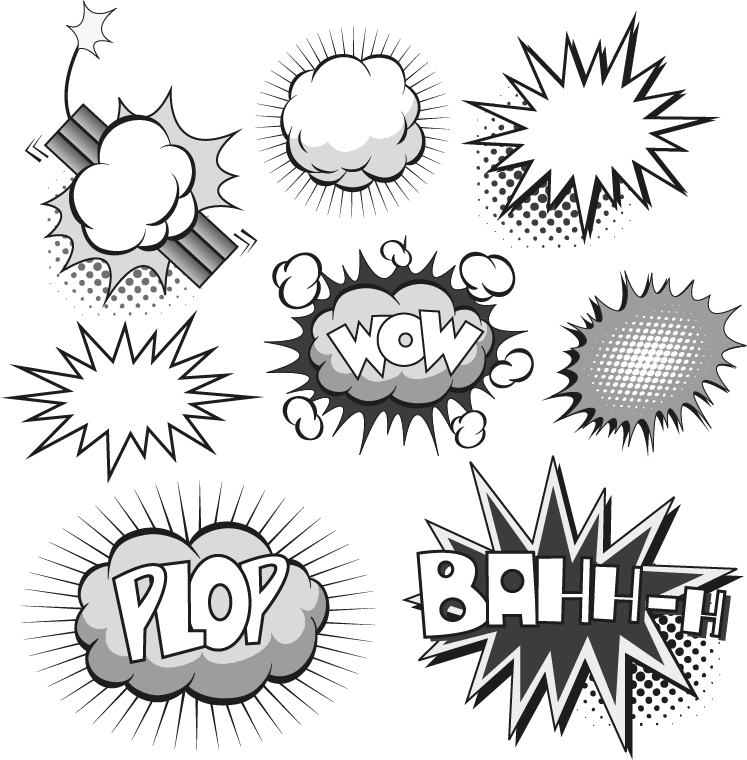 Comic Blast Comic book Comics Cartoon Clouds and patterns painted explosion watercolor Painting pain