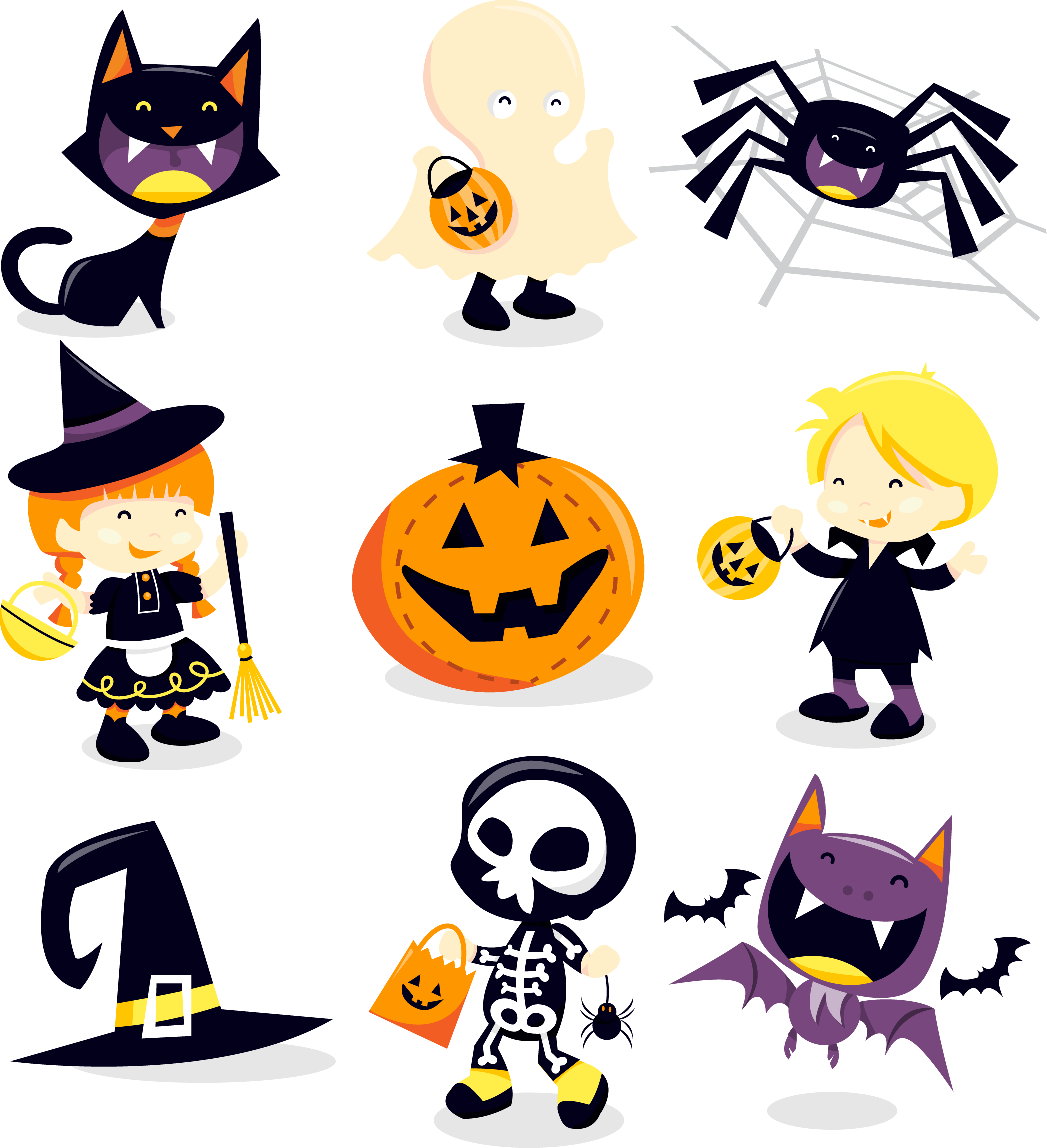 Halloween cartoon material cartoon Character halloween Costume festive Elements Halloween Party