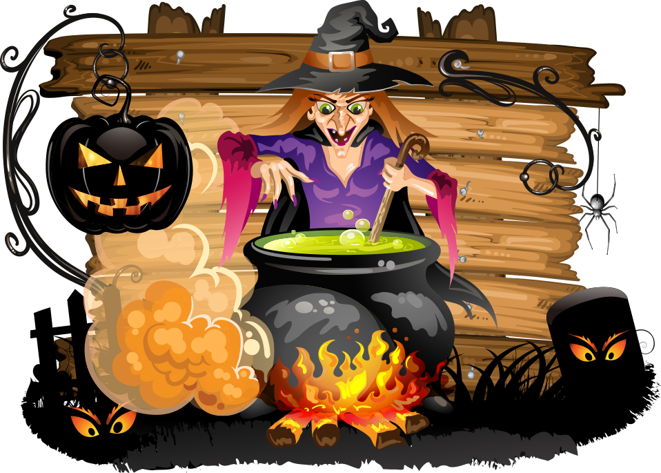 Halloween costume Witch Halloween Witch happy Halloween happy Birthday Vector Images pumpkin