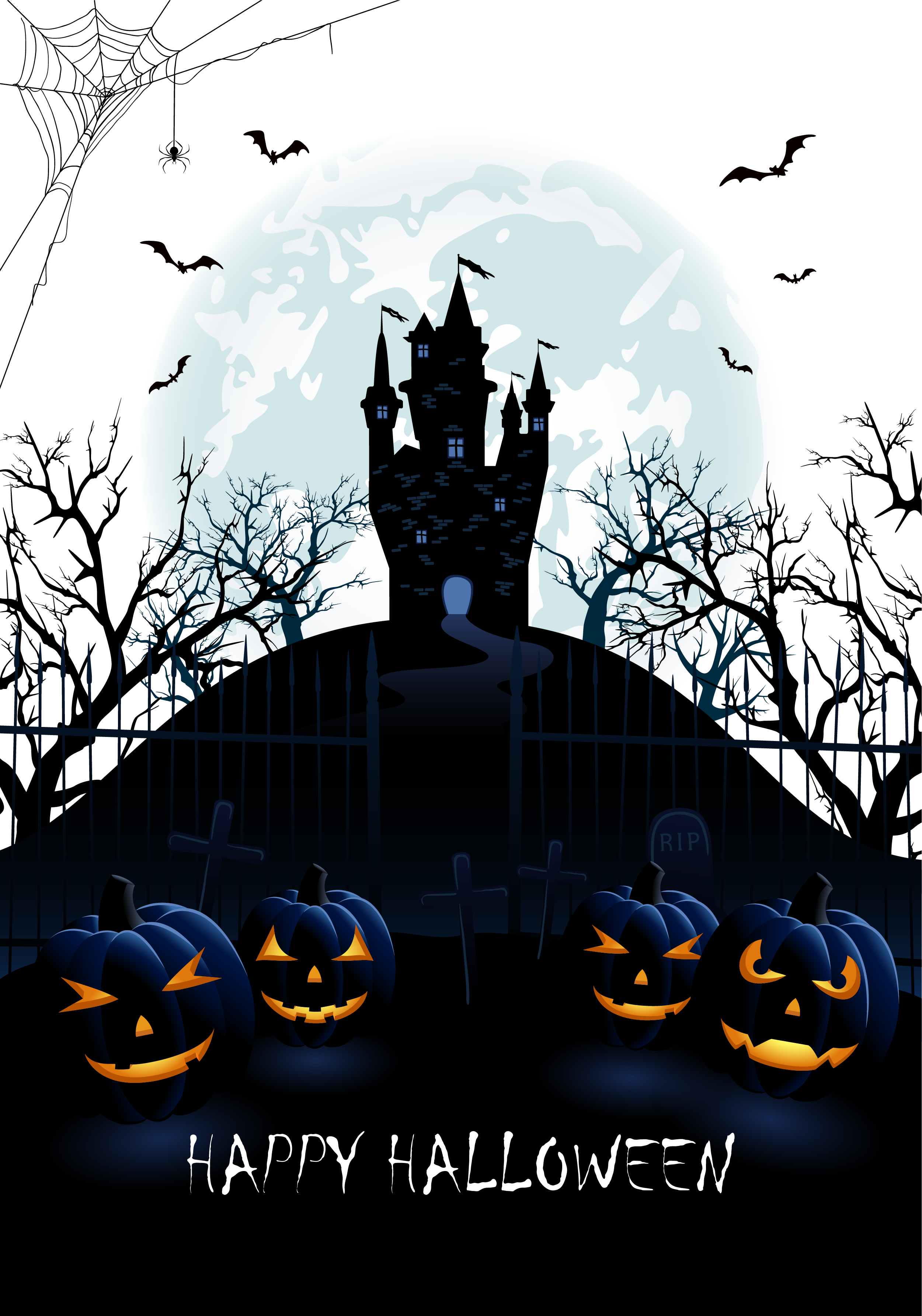 halloween holiday background poster background halloween castle building Spooky Night Halloween