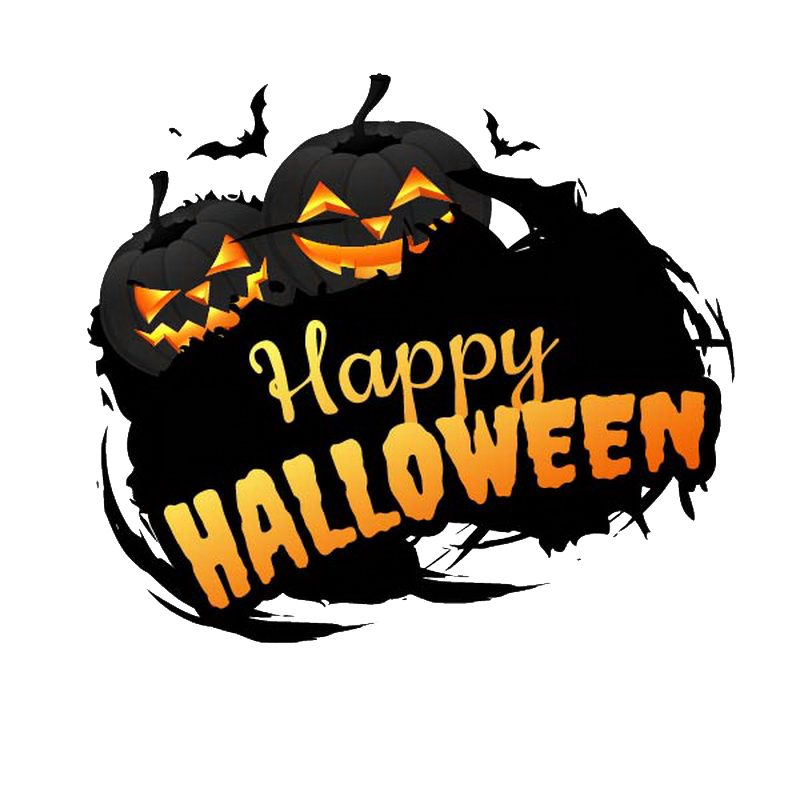 Halloween Jack-o-lantern Happy Halloween s text orange logo Haunted Halloween Decoration Transp