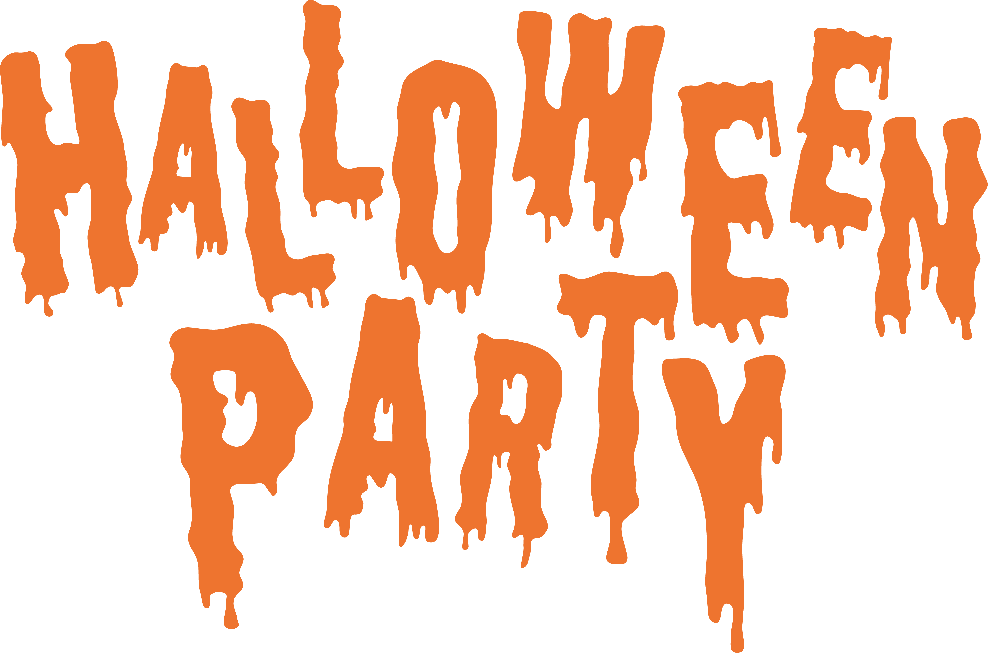 Halloween Party Bloody Halloween party text atmosphere orange Halloween Party Decoration Transp