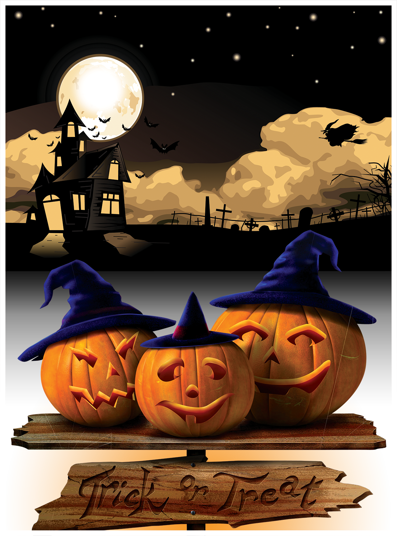 Halloween poster happy Halloween advertisement Poster festive Elements Haunted Halloween Decora