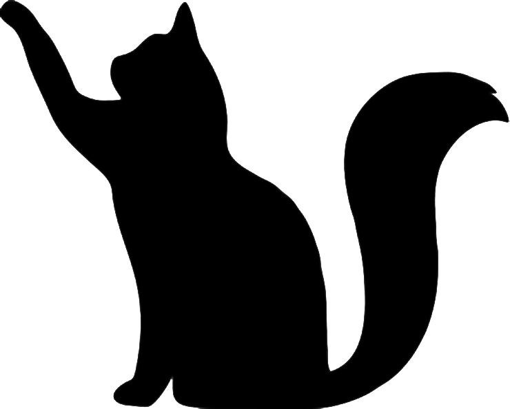Halloween Silhouette Cat Stencil Black Cat Chat Halloween Painting Black And White Whiskers Cat