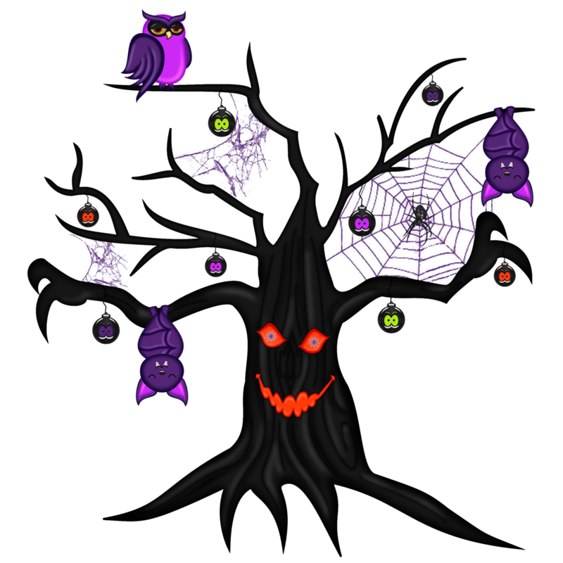Halloween Tree Halloween Horror tree bat purple violet tree Branch Creepy Halloween Graphic Tra