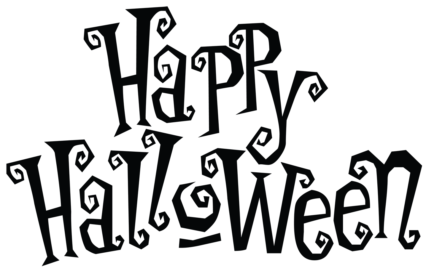 Halloween YouTube happy halloween happy holidays text logo Creepy Halloween Graphic Transparent