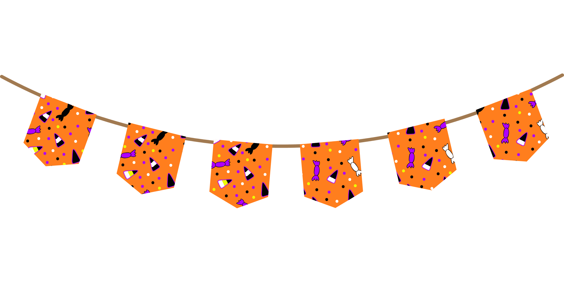 Halloween Decoration Bunting Garland Banner Colorful Halloween Décor Spooky Invitation Yellow