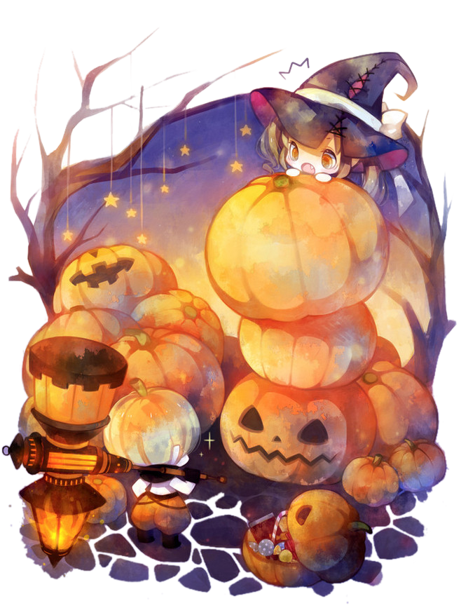 Halloween Halloween Anime Chibi Drawing Manga Halloween pumpkin happy Halloween food orange Sca