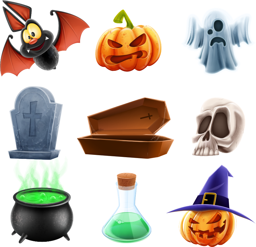 Halloween Halloween Jack-o'-lantern Illustration Halloween material happy Halloween food orange