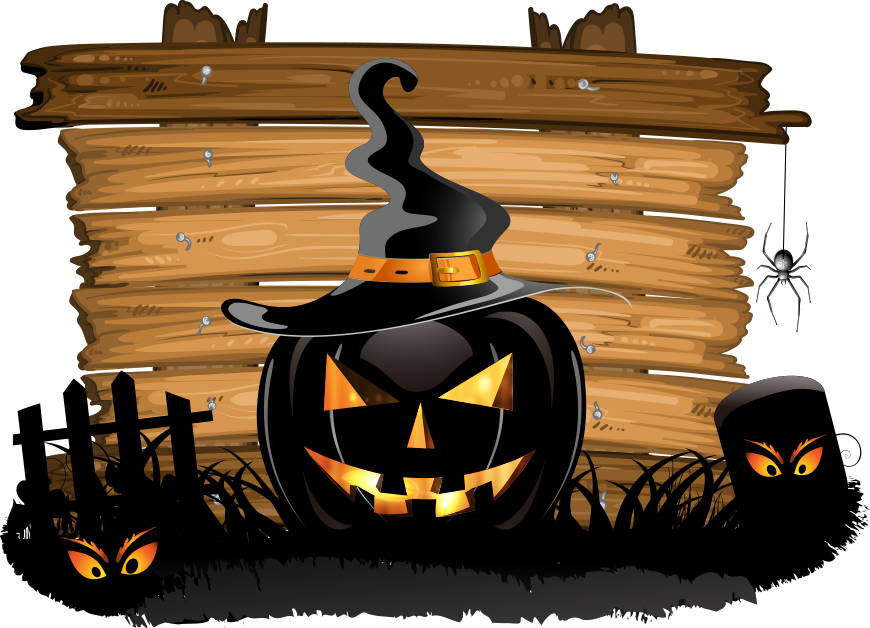 Halloween Halloween pumpkins happy Halloween fence happy Birthday Vector Images Halloween Theme