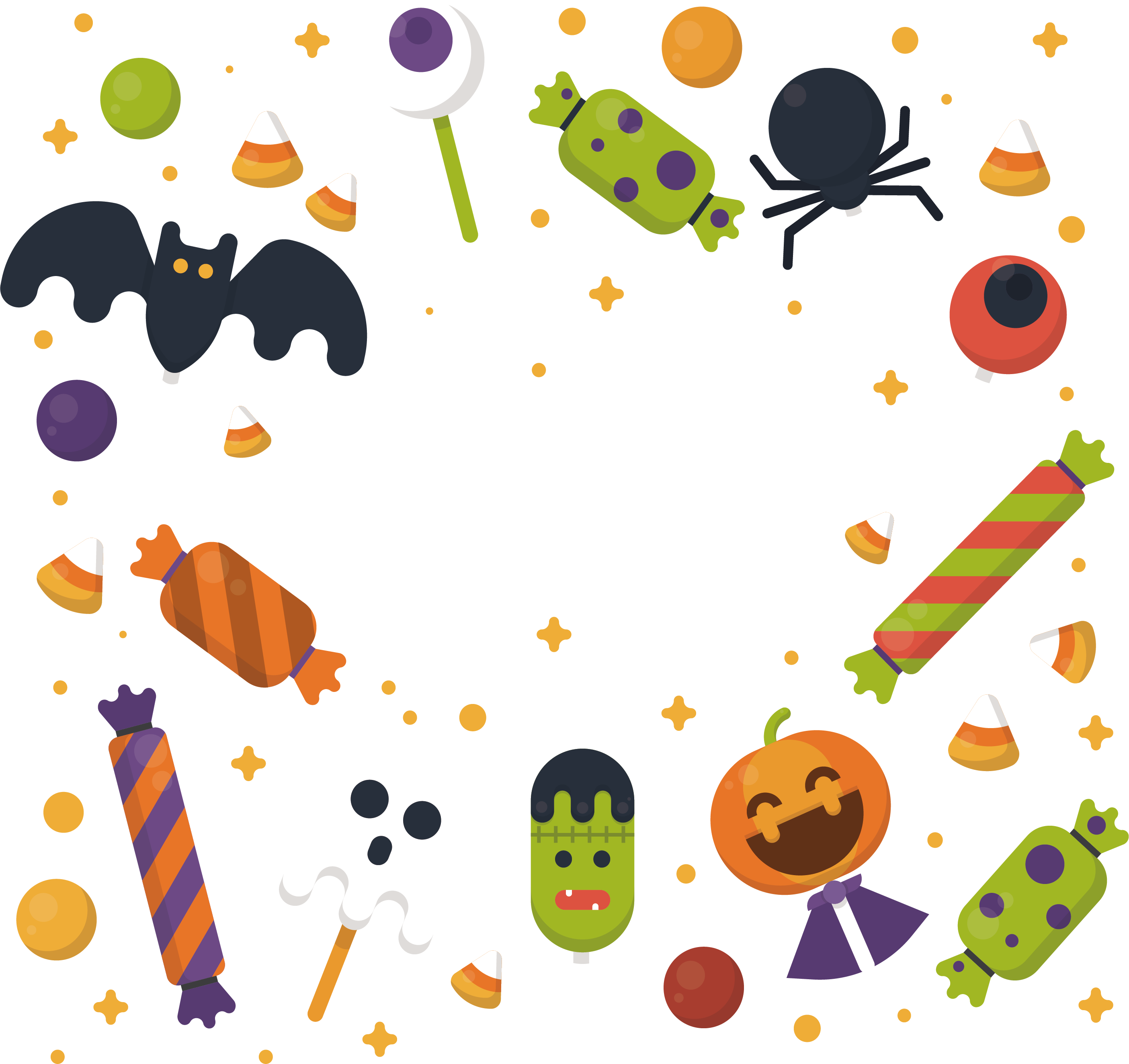 Halloween-themed decoration Halloween candy pattern atmosphere geometric Pattern retro Pattern