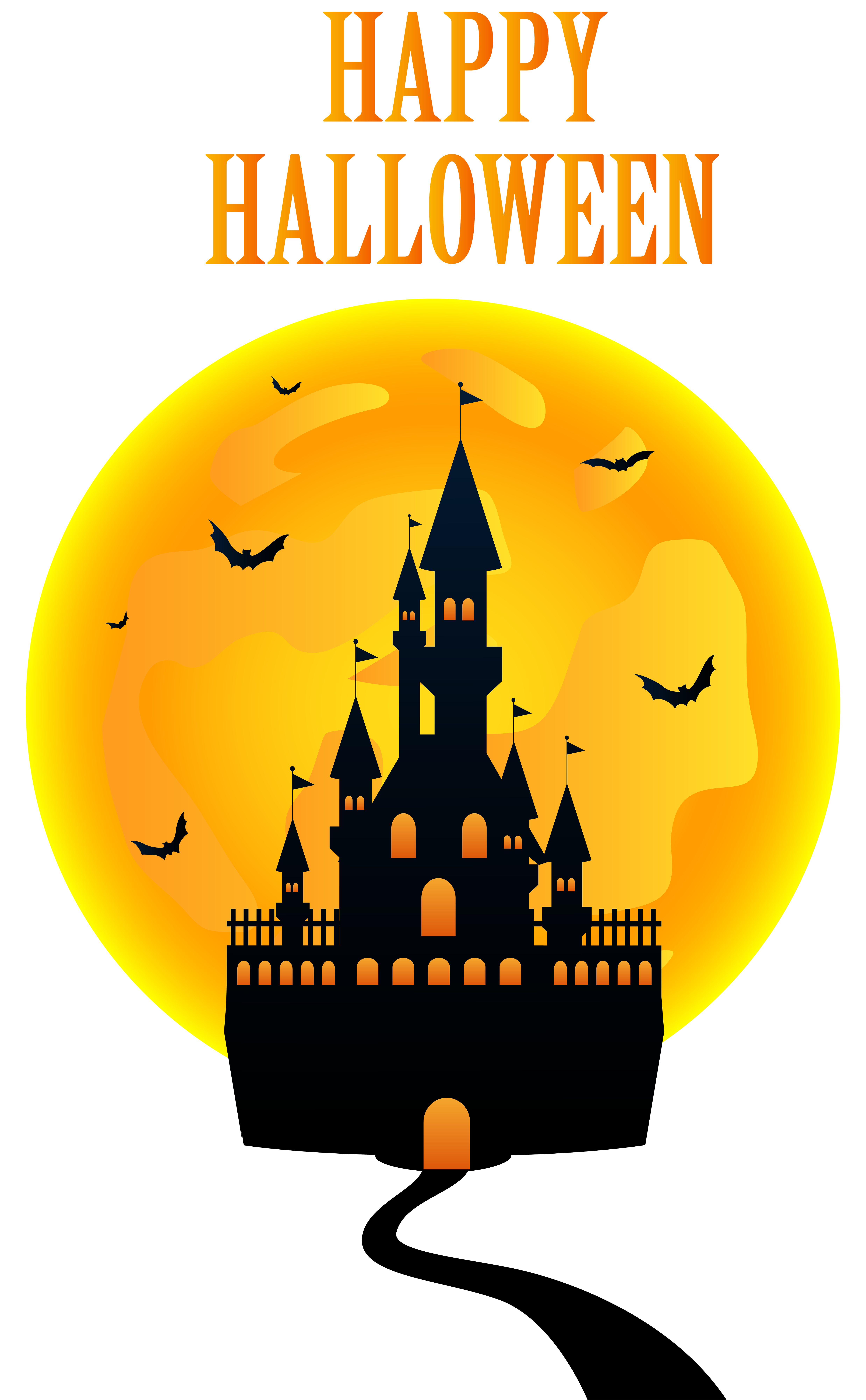 Happy Halloween illustration Halloween Happy Halloween with Castle happy Halloween orange trick