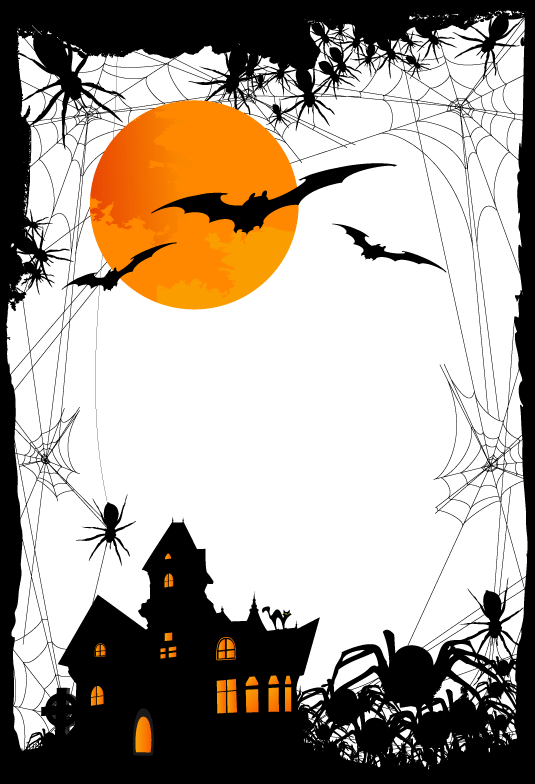 House with spiders and bats Halloween-themed illustration Halloween Adobe Illustrator Illustrat