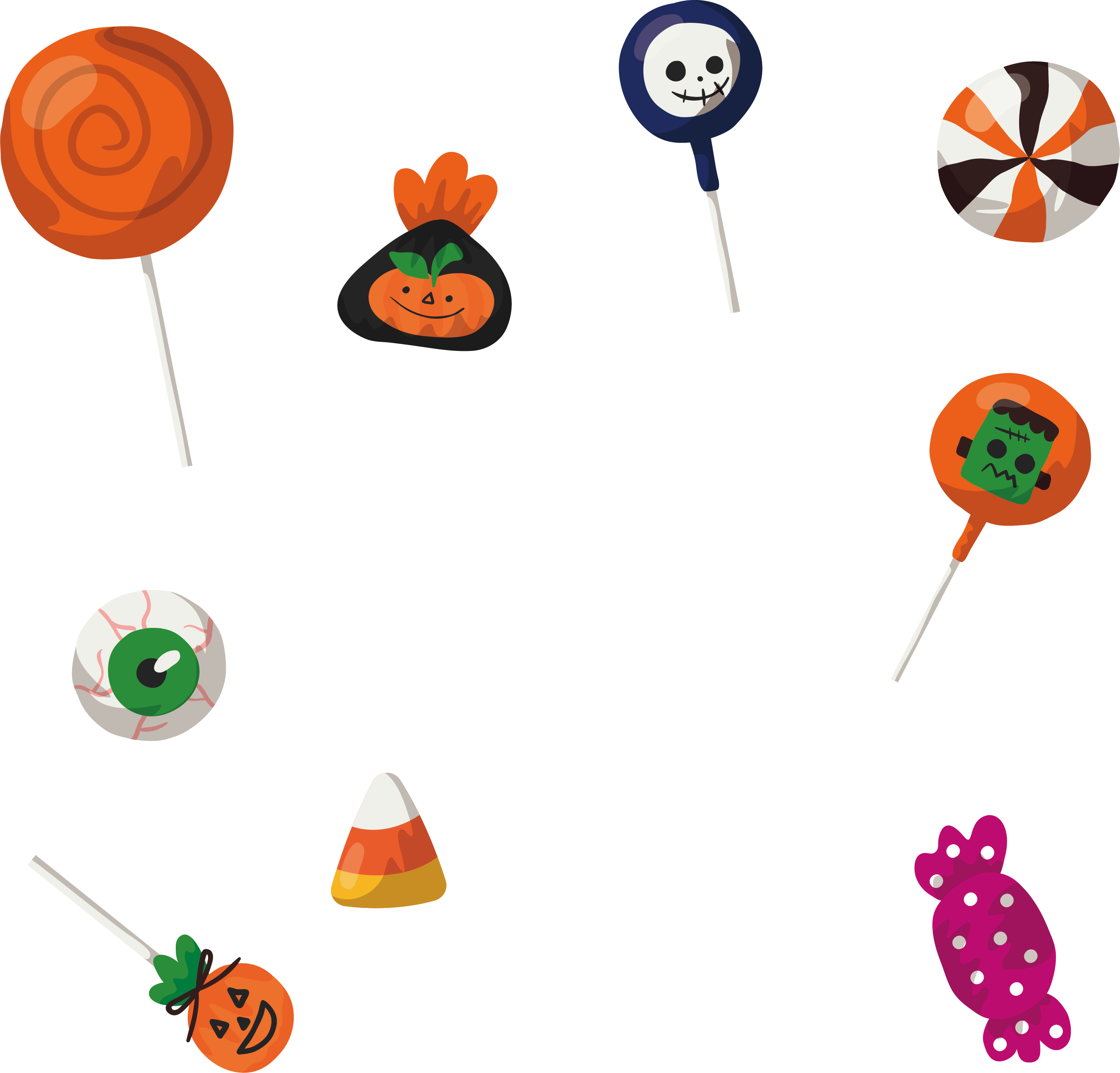 Lollipop Comfit Candy Halloween Halloween candy pattern food holidays orange Halloween Decorati