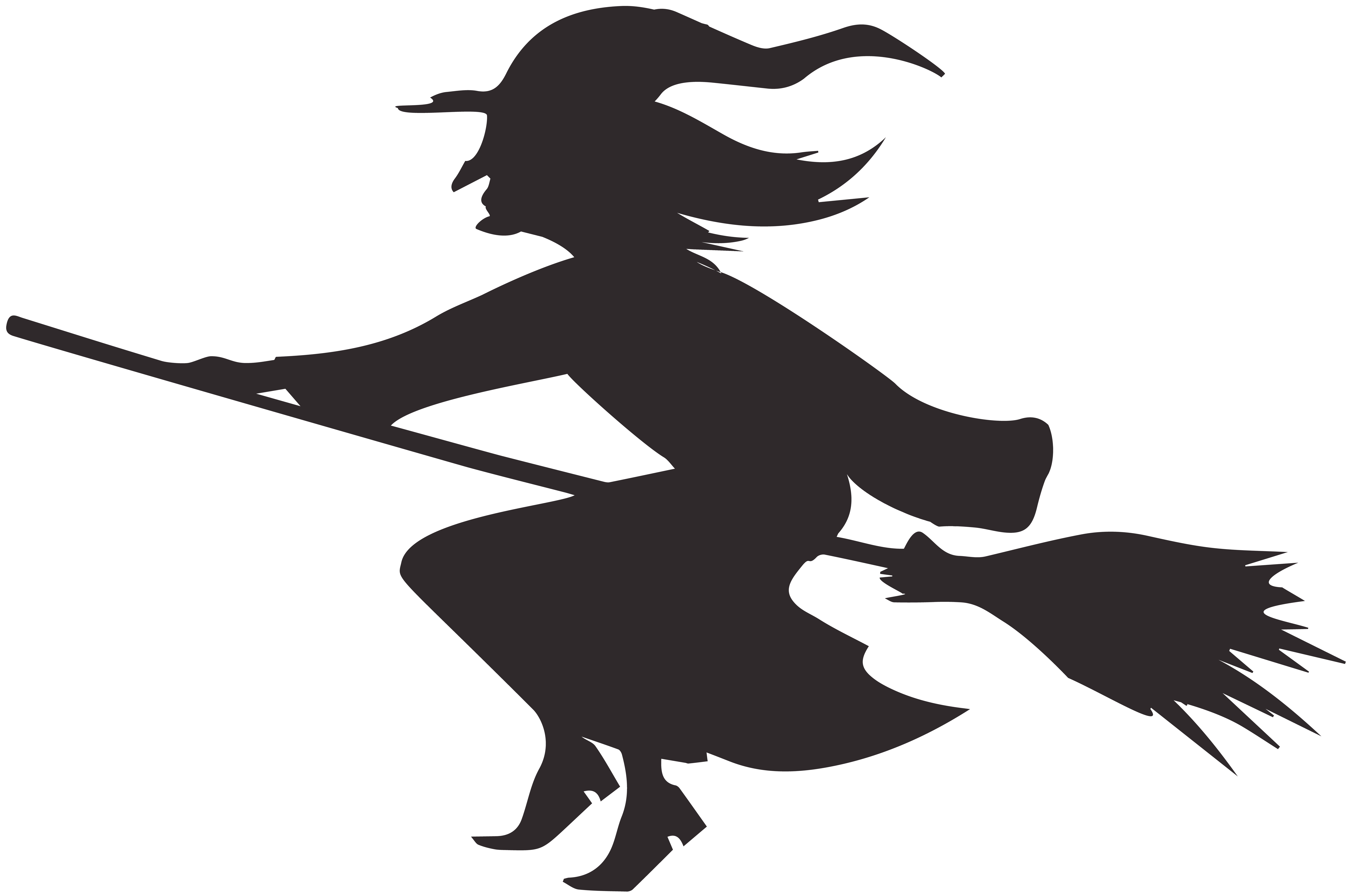 silhouette of witch riding broom stic Halloween Witchcraft Silhouette Sewing Halloween Witch