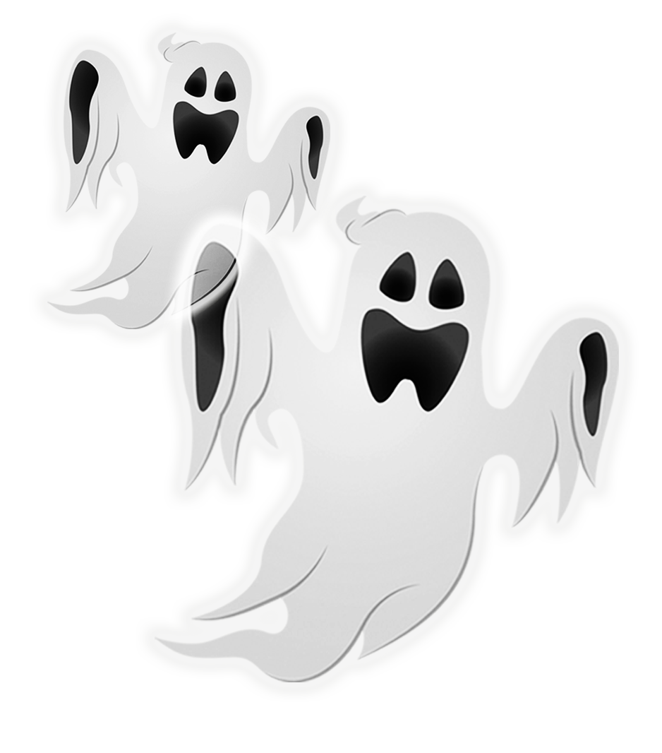 Two white ghosts illustration Halloween Ghost Halloween ghosts white happy Halloween computer