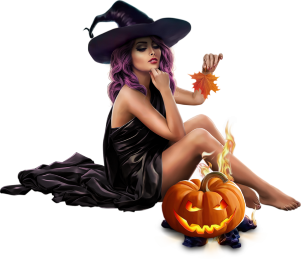 witch Pumpkin Halloween witch woman pumpkin witchcraft Halloween Themed Decoration Transparent