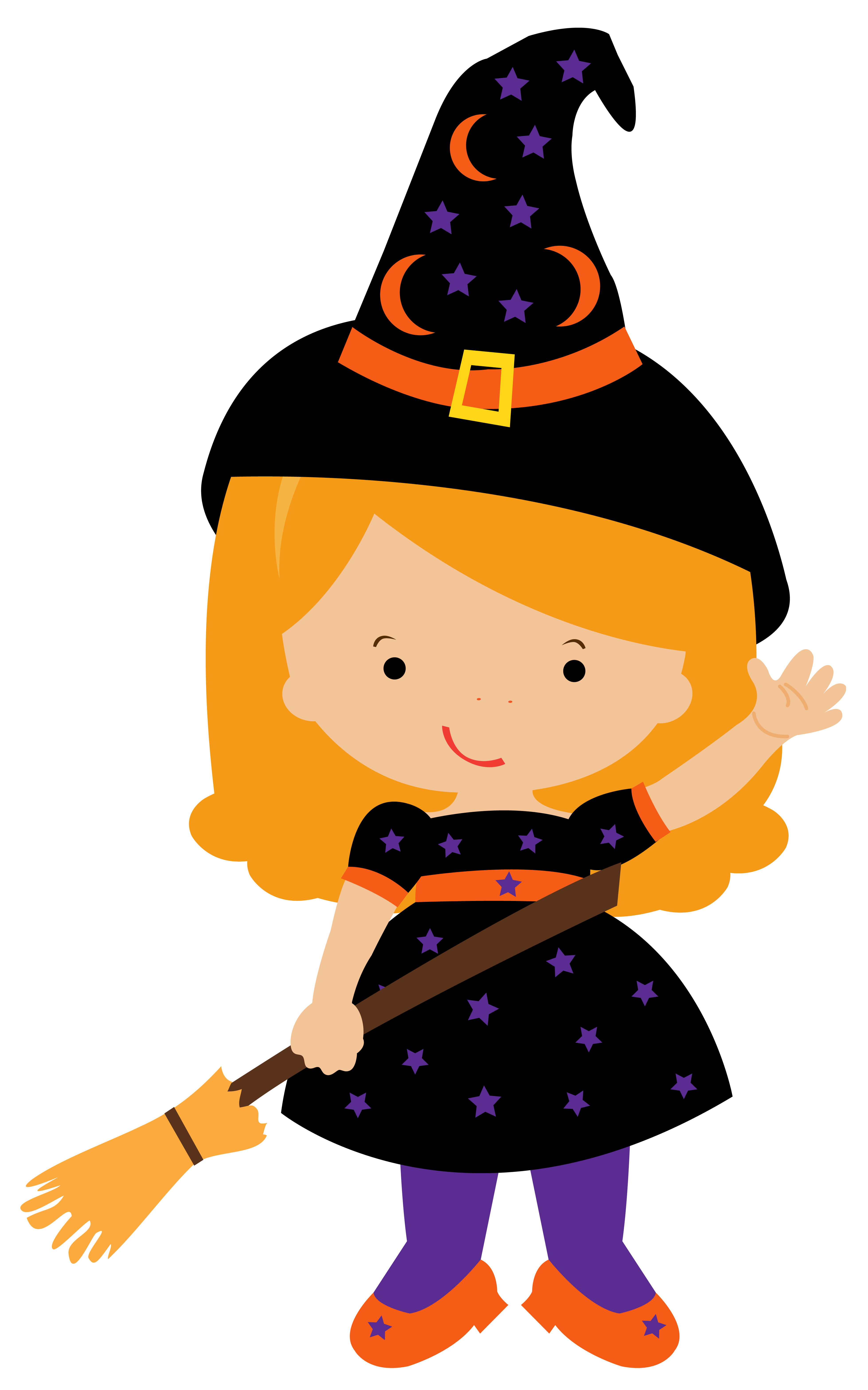 Witchcraft Halloween Little Witch happy Halloween food orange Halloween Decoration Element Tran