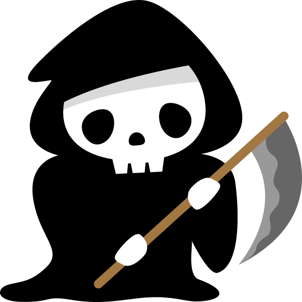 Death Obake Halloween Sickle frame halloween fictional Character pumpkin autumn Leaf Color Hall