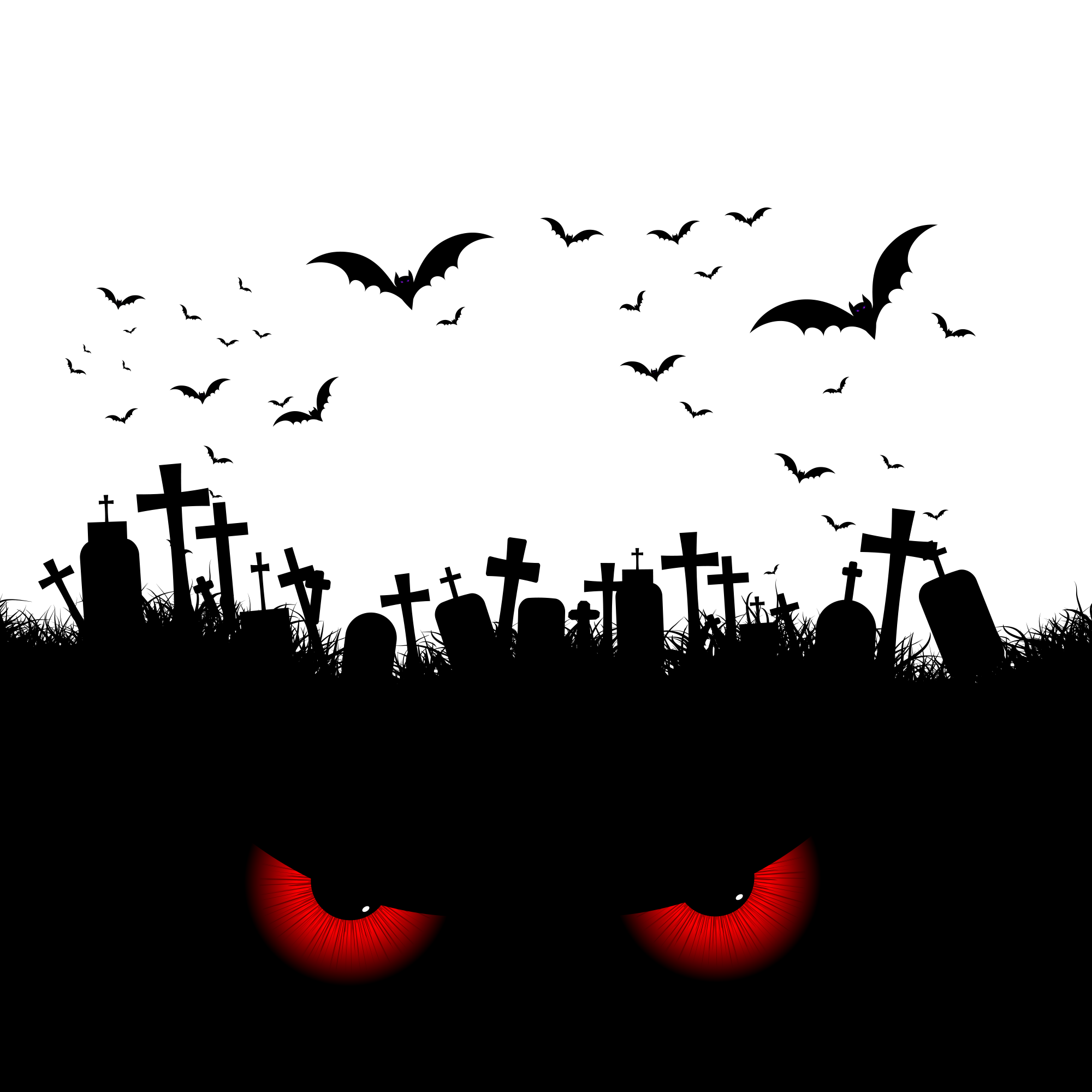 flying bats in cementery Eye Euclidean Halloween elements love text festive Elements Haunted