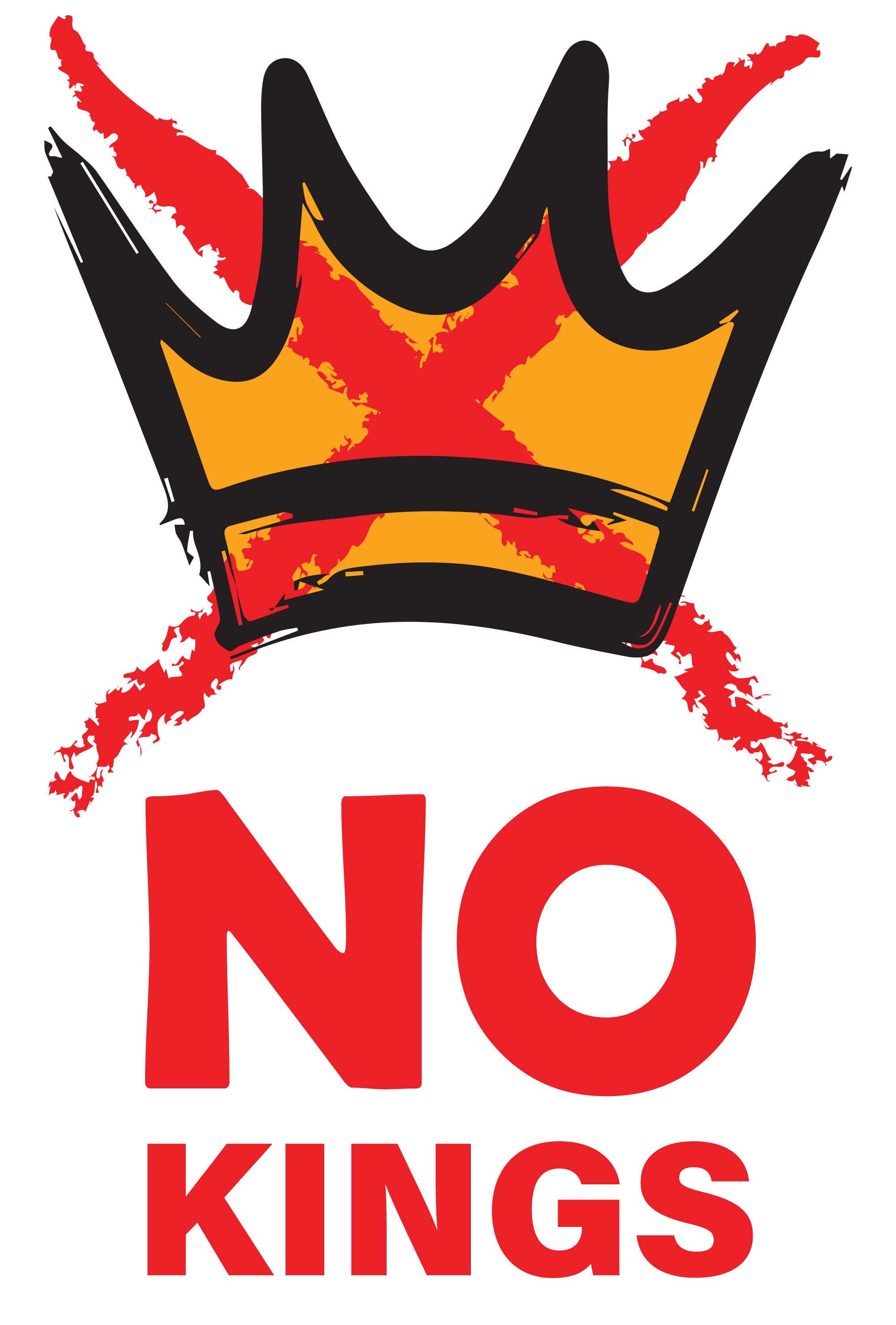 No Kings Protest Crown Logo Free PNG with Transparent Background