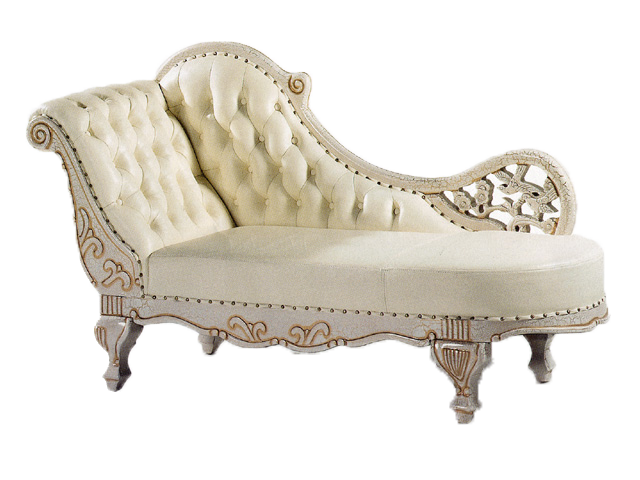 Tufted white fainting sofa Chaise longue Furniture Couch Chair Living room chair angle atmosphere in