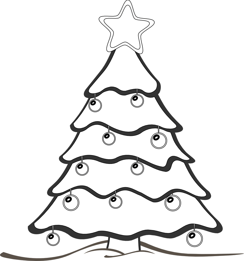 Black And White Christmas Tree  Library Stock Transparent PNG | Pngstation