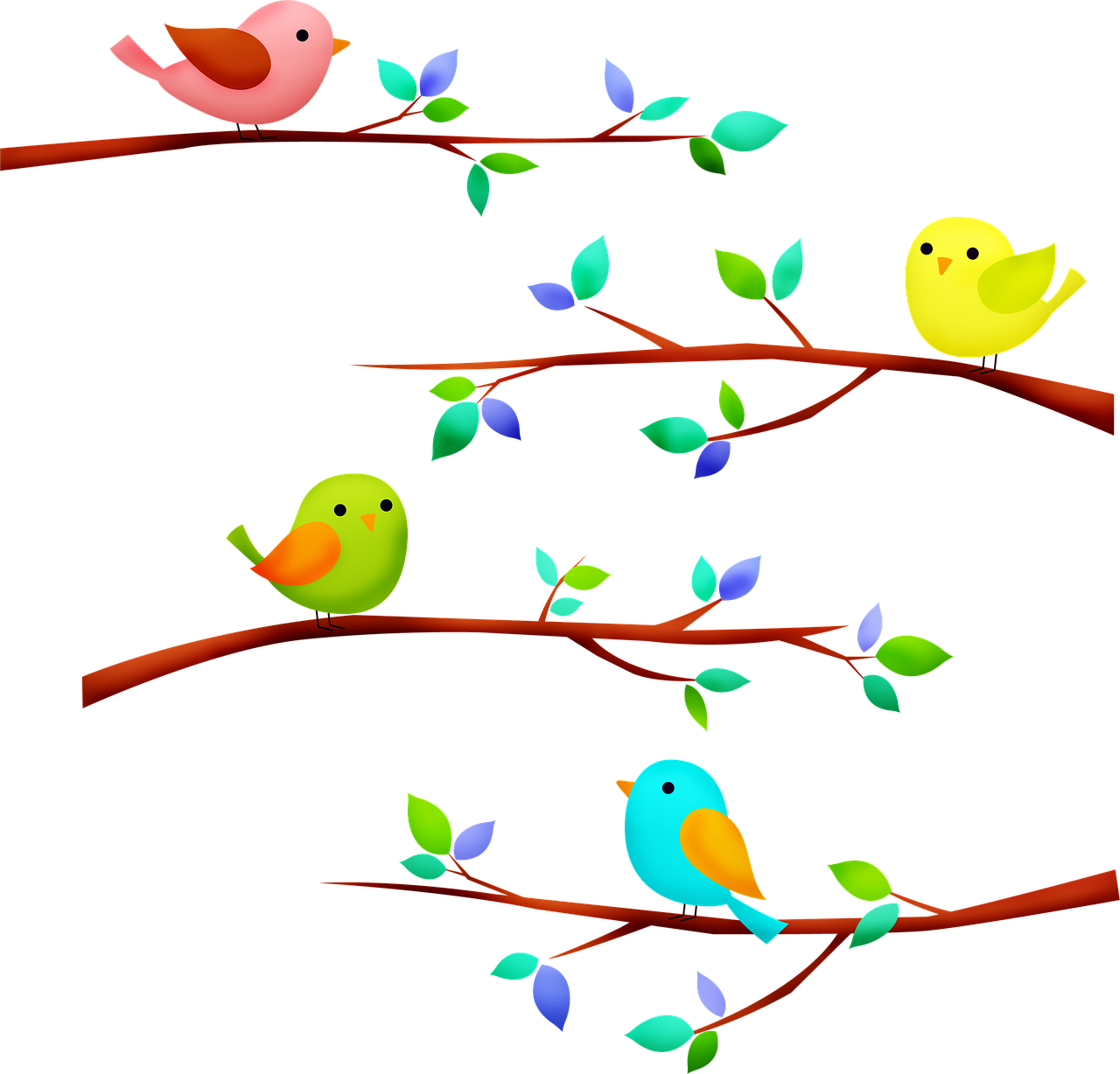 Bird On A Tree Branch Transparent PNG | Pngstation
