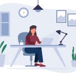 Work from home Illustration design template