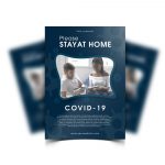 Stay at home poster design template