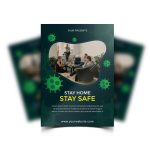 Stay home poster design template