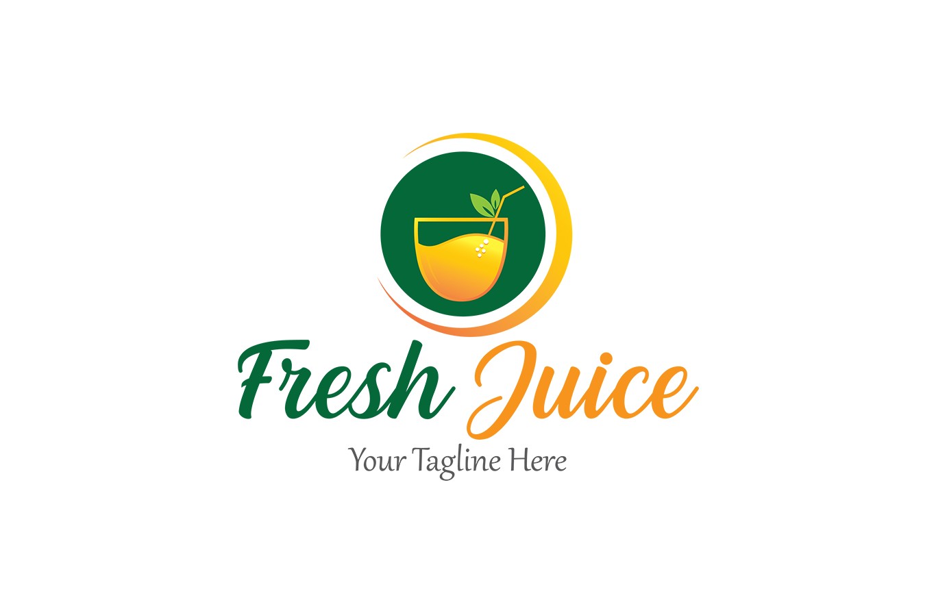 Logo design with glass of fresh juice concept 14500457 PNG