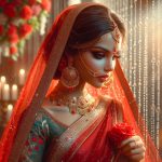 A Beautiful Women in Red Sharee (Ai images)