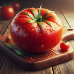 Fresh tomatoe on a wooden background Ai Created